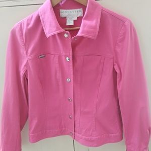 Women's Pink Denim Jean Jacket,  Vintage Doncaster